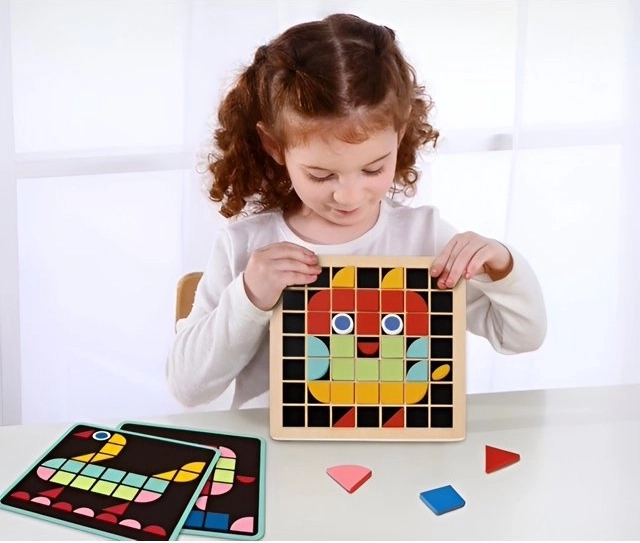 Drevená mozaika Tooky Toy Montessori