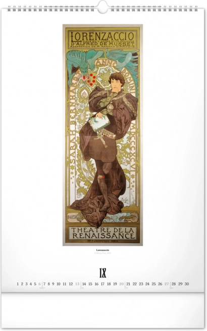 Nástenný kalendár Alfons Mucha 2026
