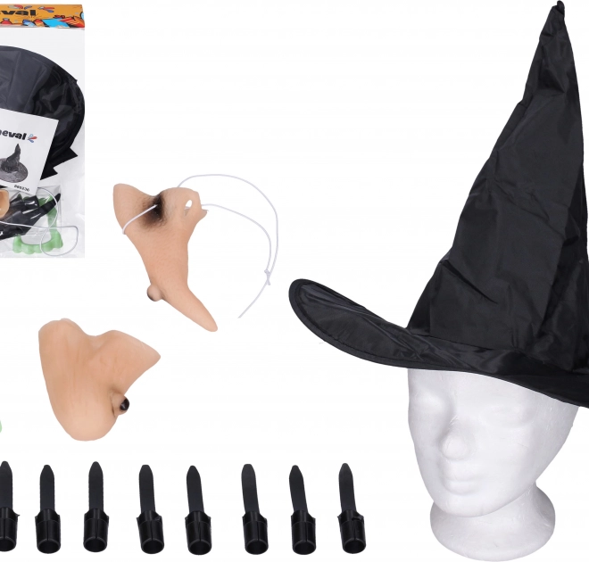 čarodejnícky kostýmový set s klobúkom a doplnkami