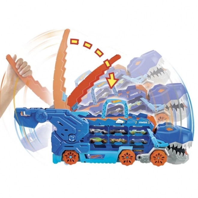 Hot Wheels City T-Rex Tahač so Svetlami a Zvukmi