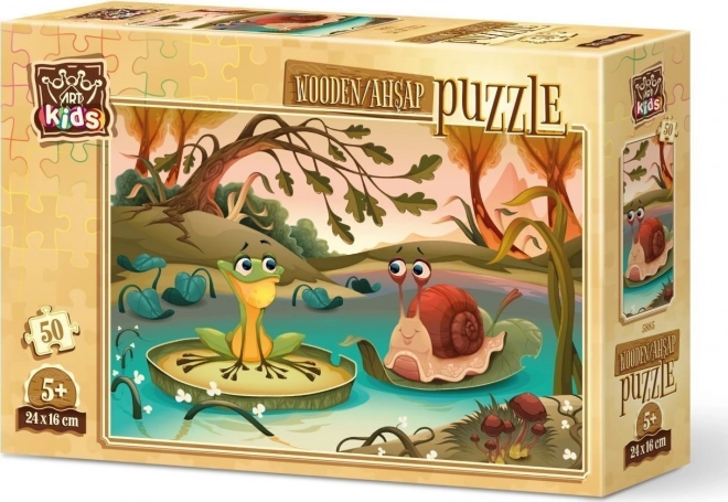 Drevené puzzle Priatelia z jazera 50 dielikov