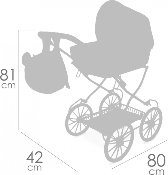 DeCuevas skladací kočík pre bábiky s batôžkom Koala 81 cm