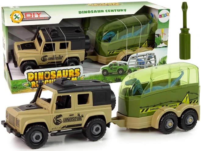 Off-road auto s dinosaurom na rozoberanie DIY