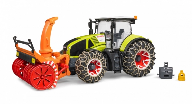 Bruder traktor Class Axion 950 so snežnou frézou