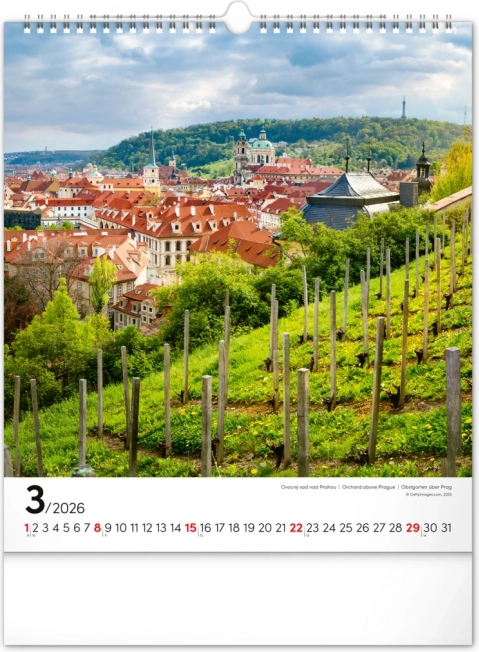 Nástenný kalendár Praha 2026