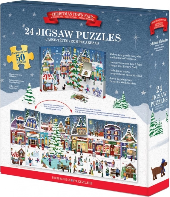 Adventný kalendár puzzle Vianočný jarmok