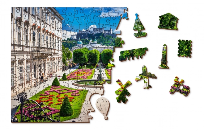 Drevené puzzle Palác Mirabell a Salzburský hrad 2v1