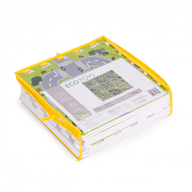 Farebná penová podložka Puzzle Mesto ECOTOYS