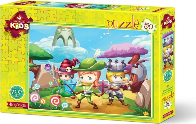 Puzzle Traja malí hrdinovia 50 dielikov