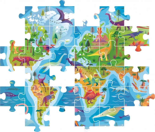 Clementoni Puzzle: Mapa dinosaurov 180 dielikov