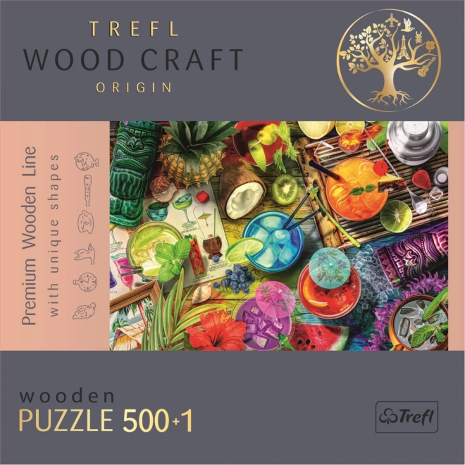 Drevené puzzle Trefl Wood Craft Origin Farebné kokteily 501 dielikov