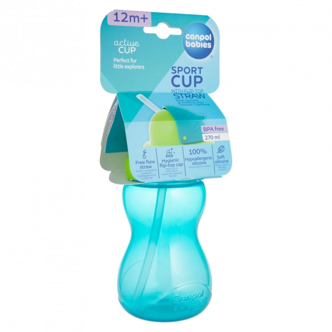 Canpol Babies športová fľaša so slamkou pre deti 270 ml