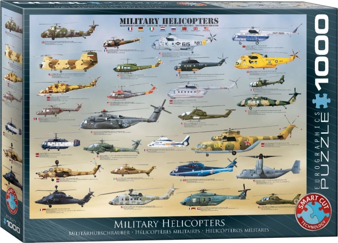 Puzzle Vojenské Helikoptéry 1000 Dielov