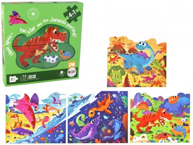 Puzzle Ukážka Sveta Dinosaurov 4 v 1