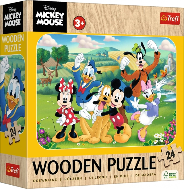 Drevené puzzle Mickey a priatelia pre deti