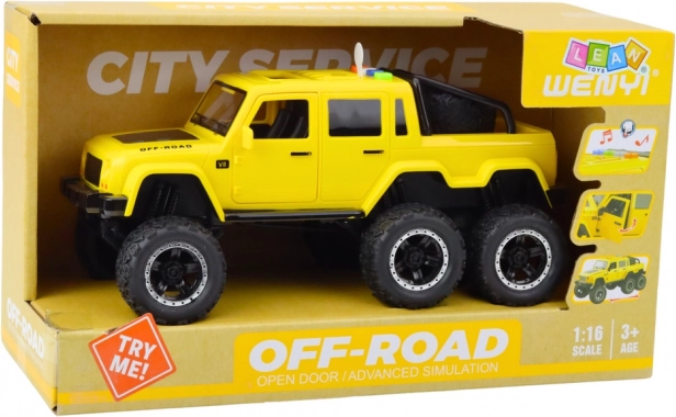 Terénne auto Pickup so svetelnými a zvukovými efektmi s trením 6x6