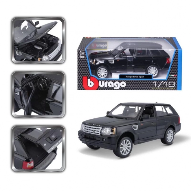 Bburago Range Rover Sport čierna v merítku 1:18