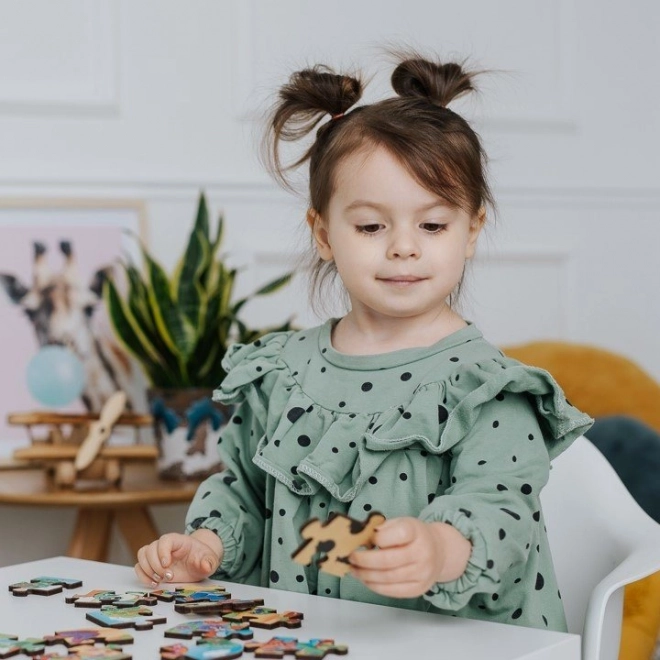 Drevené puzzle Ľadové kráľovstvo 24 dielikov