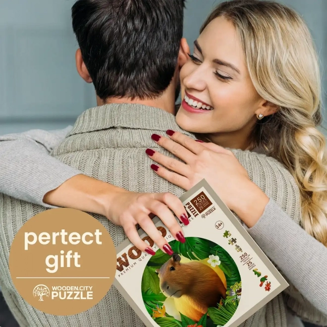 Drevené puzzle kapybara 250 dielikov