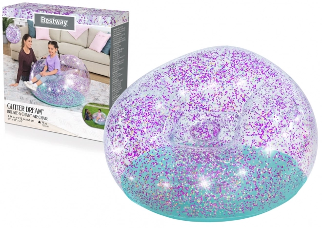 Bestway brokatové nafukovacie kreslo Glitter Dream