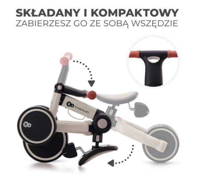 Detský trojkolieskový bicykel 4Trike striebornosivý