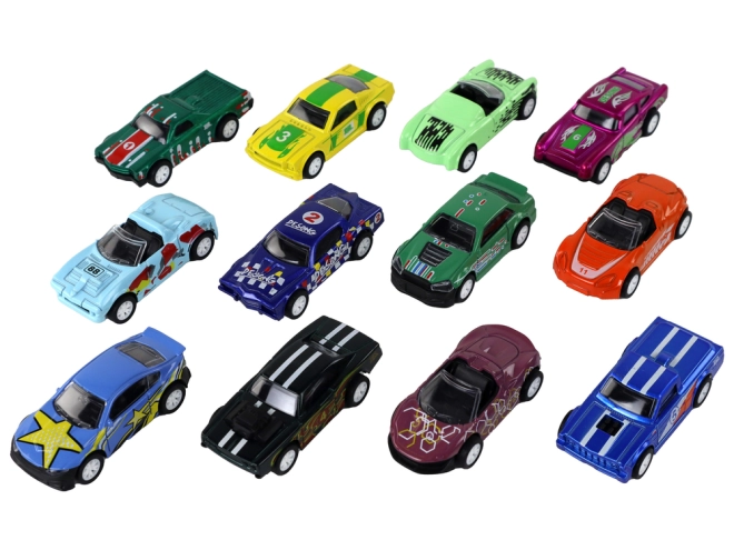 12 rôznych autíčok v mierke 1:64