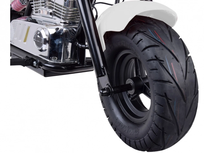 Elektrická motorka Chopper na batériu pre deti – Biela