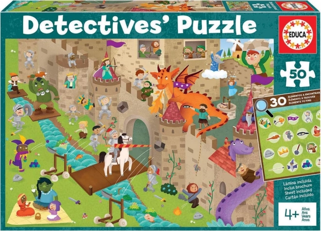 Detektívne puzzle Hrad 50 dielikov