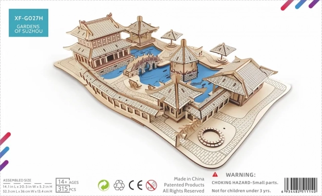 Drevené 3D puzzle Záhrady Suzhou