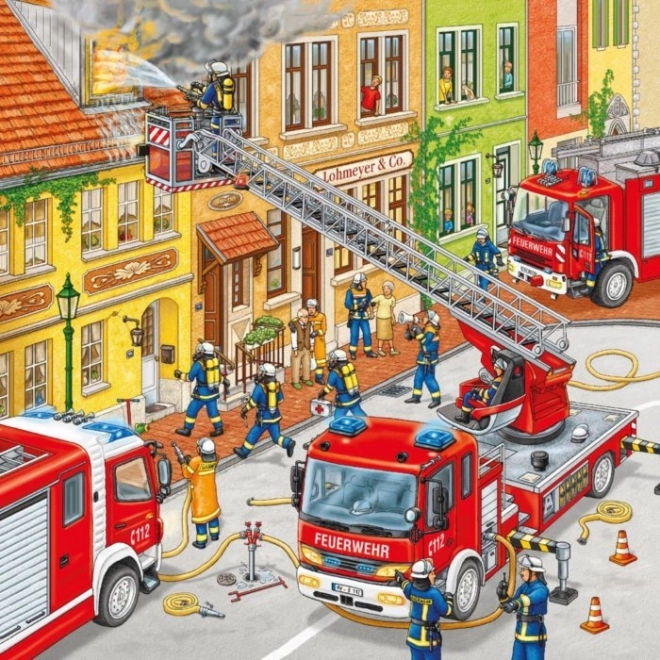 Ravensburger puzzle Hasiči 3x49 dielikov