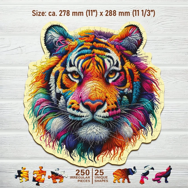 Drevené Puzzle Jemný Tiger