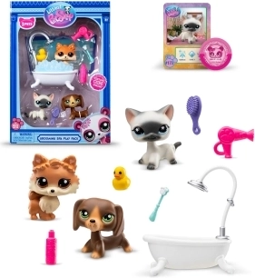 Littlest Pet Shop kúpeľňový set s 3 zvieratkami