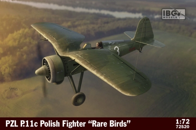 Model poľského stíhacieho lietadla PZL P.11c - Rare Birds 1/72