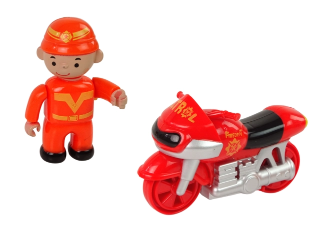 Motorka s figúrkou hasiča