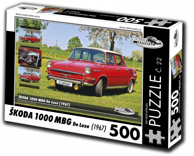 Retro autá Puzzle Škoda 1000 MBG De Luxe (1967) 500 dielikov