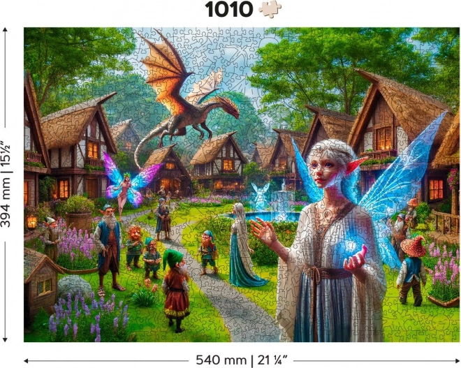 Drevené puzzle Fantasy dedinka