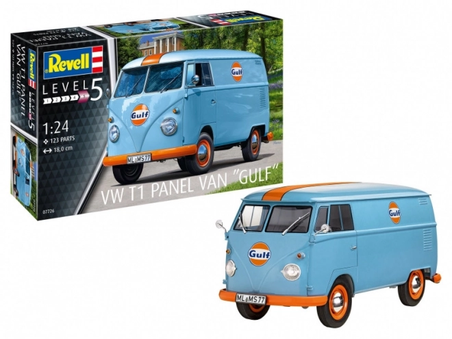 Model plastového auta VW T1 Panel Van - Gulf Dekorácia 1/24