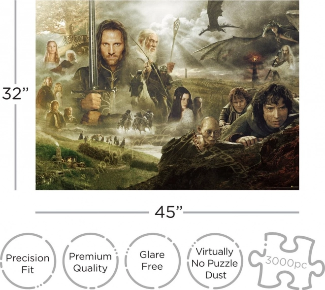 AQUARIUS Puzzle Pán Prsteňov 3000 dielikov