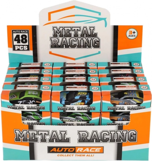 Mini pretekárske auto 6 cm mix farieb