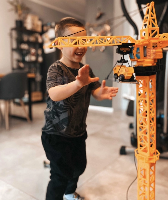Zábavný žeriav na diaľkové ovládanie 103 cm pre deti