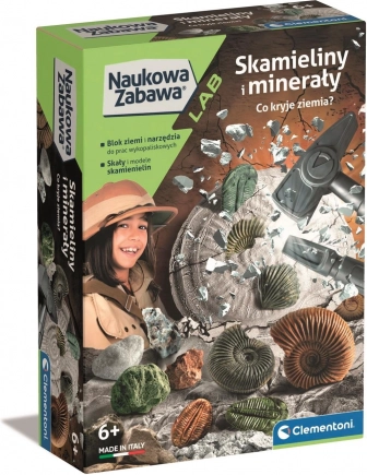 vedecká sada fosílie a minerály