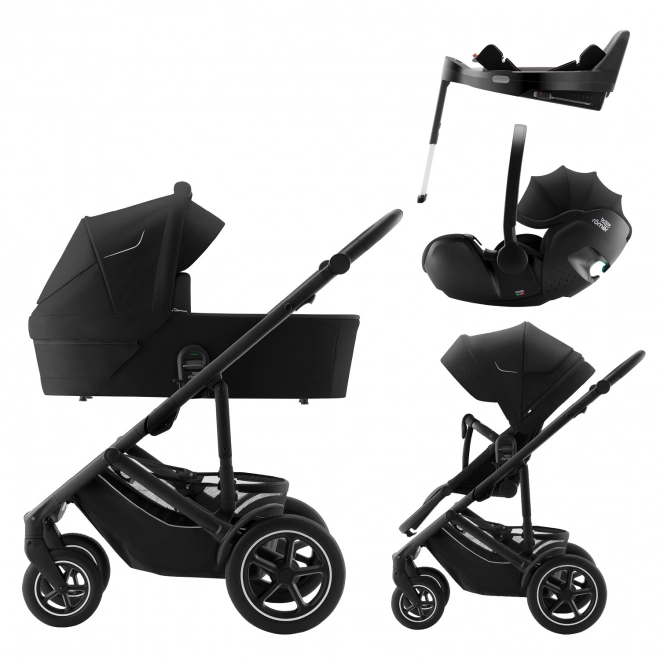 Set kočík Smile 5Z + hlboká korba + autosedačka Baby-Safe Pro + Vario Base 5Z, Classic Space Black