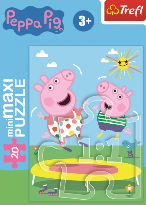 Puzzle Prasiatko Peppa na trampolíne