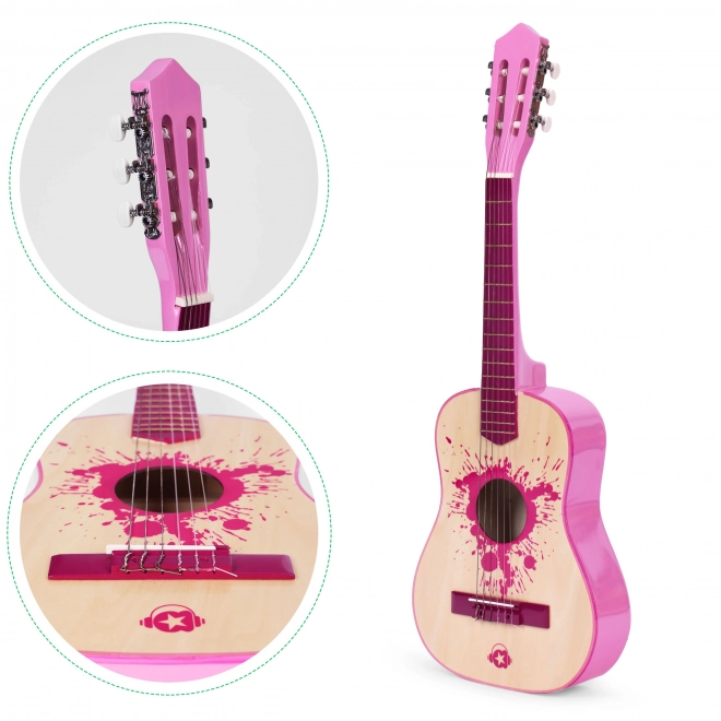 Detská gitara ružová veľká - ECOTOYS