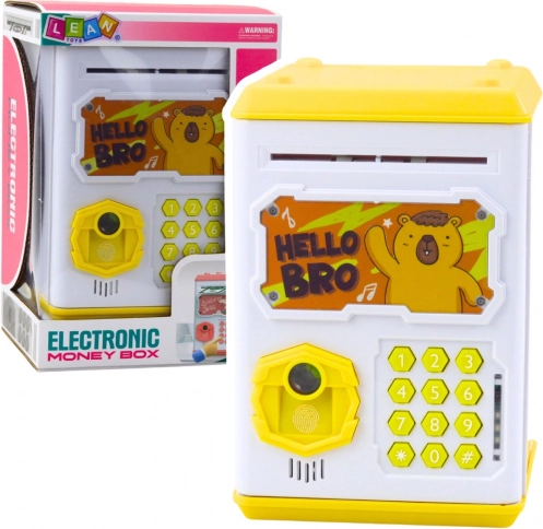 Elektronický trezor pre deti žltý s kapybarou