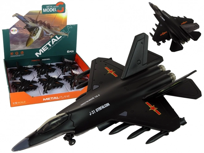 čierny trecí model lietadla 1:72