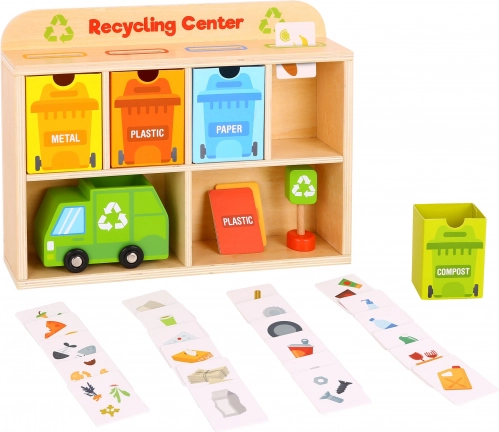 Tooky Toy Drevené Centrum Recyklácie Edukačný Triedič