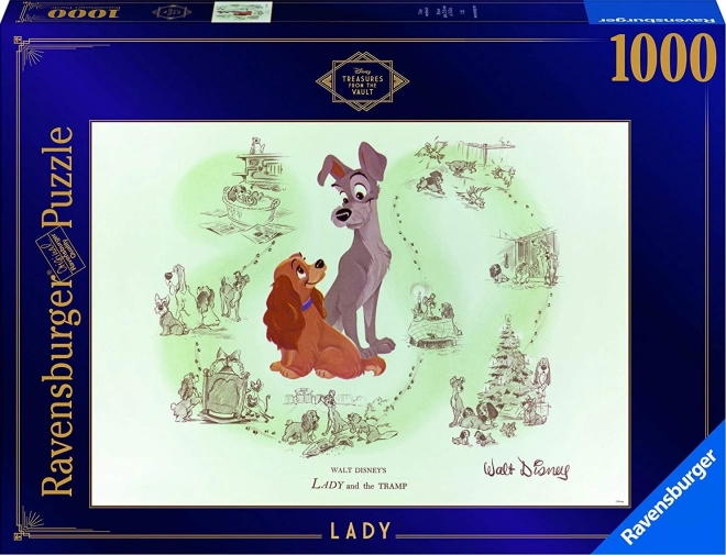 Ravensburger puzzle Disney Poklady z trezoru č.1: Lady a Tramp 1000 dielikov