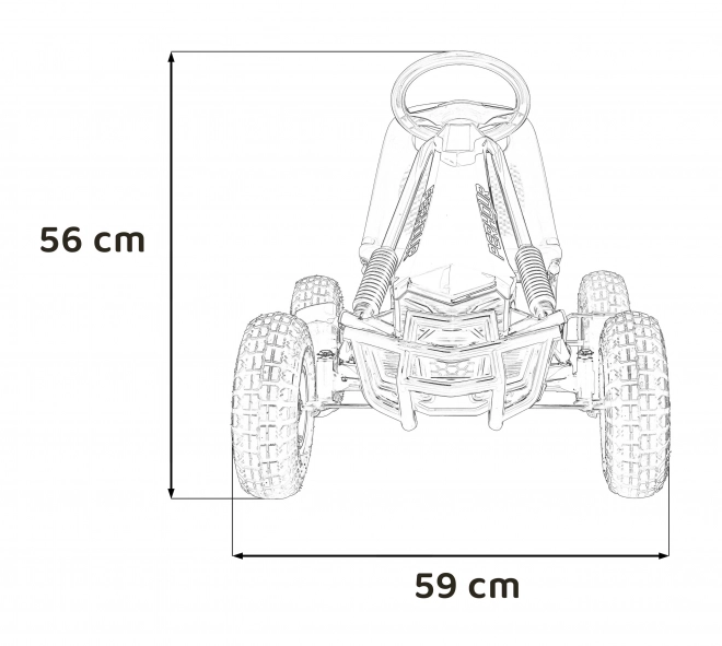 Gokart na pedále AIR pre deti s ručnou brzdou a nastaviteľným sedadlom