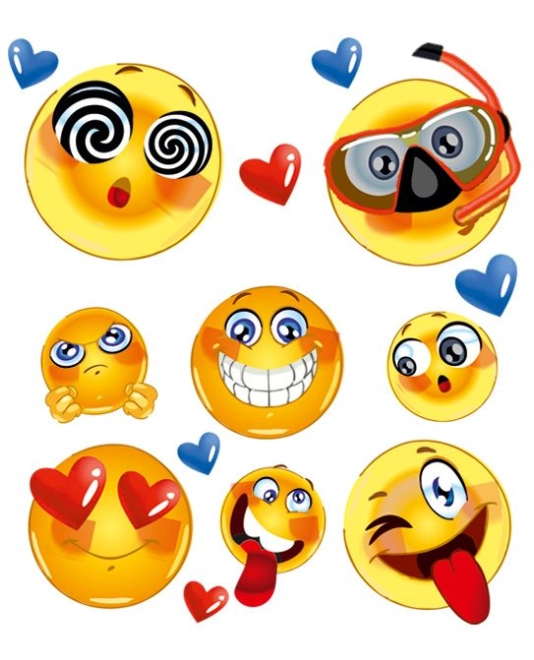 Hravé emoji motívy na jednom archu